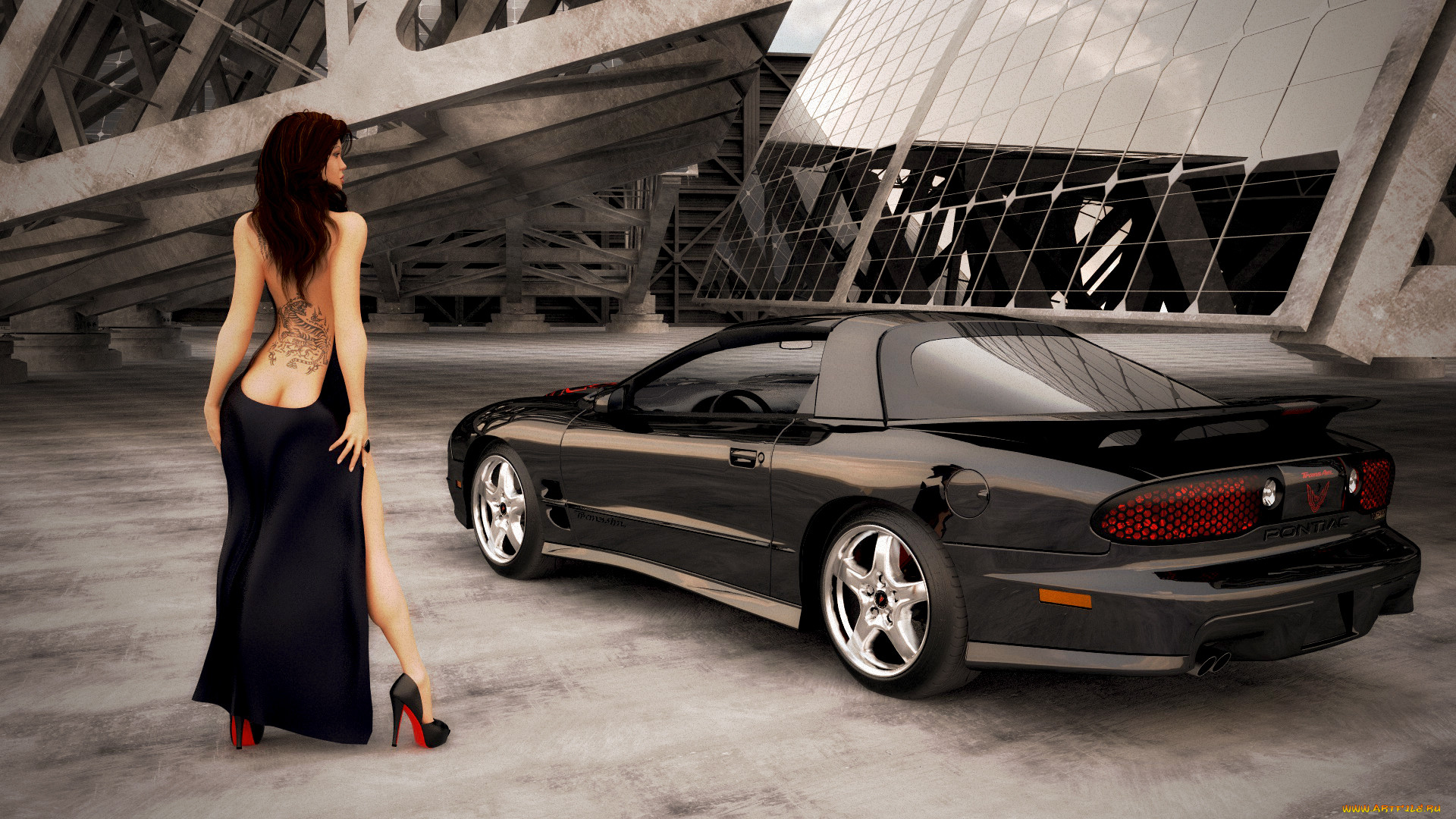 , 3d car&girl, , , , 